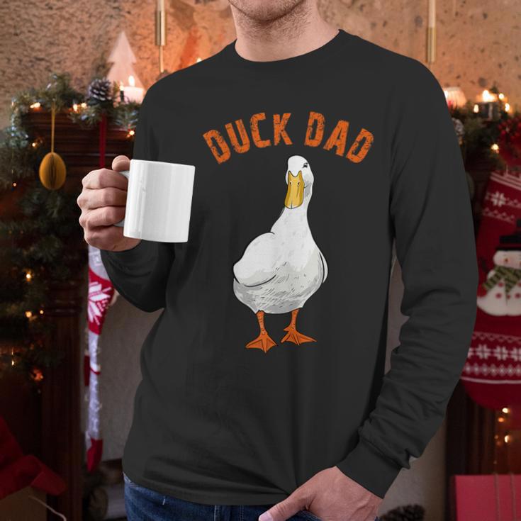 Cute Duck Dad Lover Illustration Duck Owner Men Long Sleeve T-Shirt