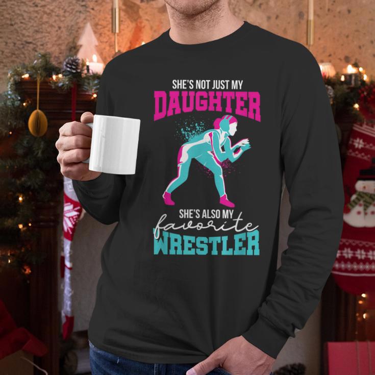 Cute Wrestling Daughter Favorite Wrestler Dad Mom Men Long Sleeve T-Shirt