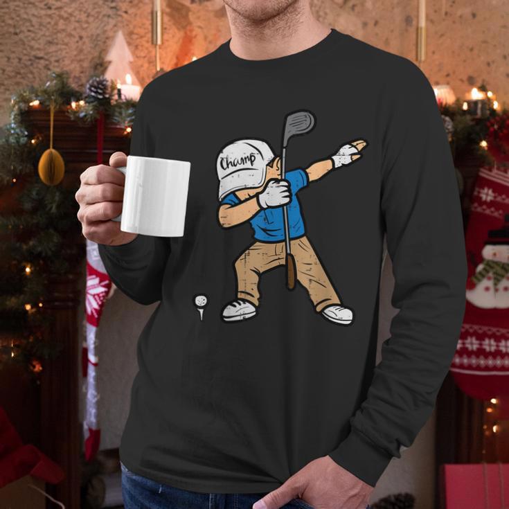 Dabbing Golfer Golfing Golfer Dad Men Boys Kids Youth Men Long Sleeve T-Shirt