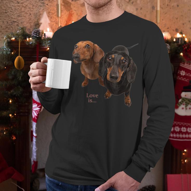 Dachshund Shirt Doxie Mom Dad Love Wiener Dog Puppy Cute Tee Men Long Sleeve T-Shirt