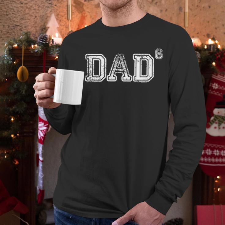 Dad For Dad Dad Of 6 Six Fathers Day Vintage Men Long Sleeve T-Shirt