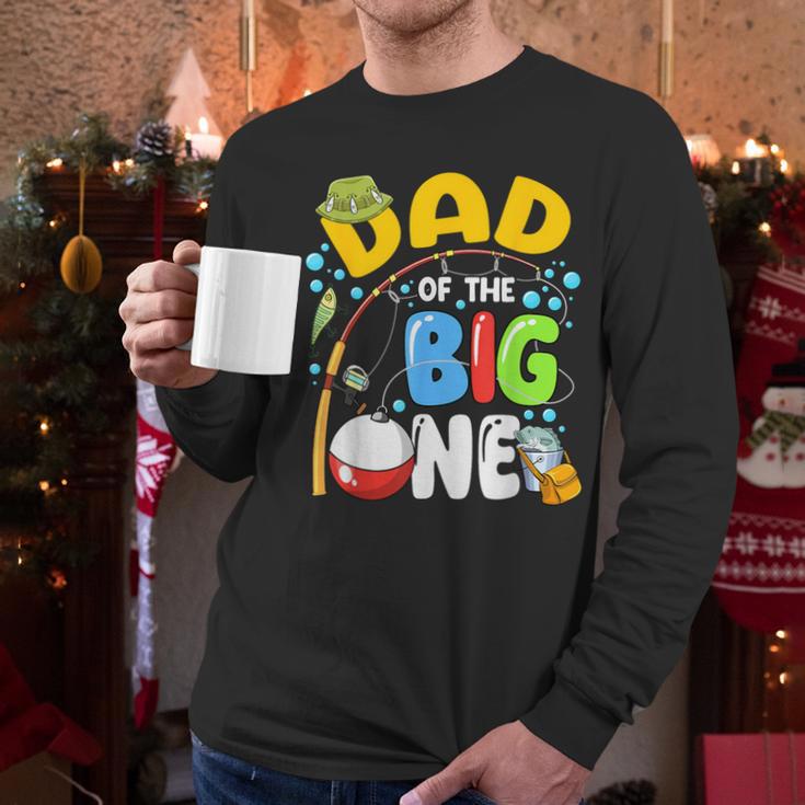 Dad Of The Big One Fishing Birthday Boy Family Party Men Long Sleeve T-Shirt