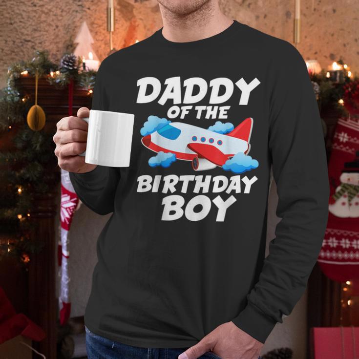 Dad Of The Birthday Boy Airplane Men Long Sleeve T-Shirt
