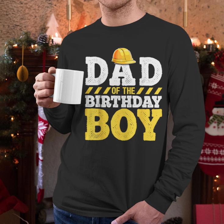 Dad Of The Birthday Boy Construction Birthday Party Hat Men Men Long Sleeve T-Shirt