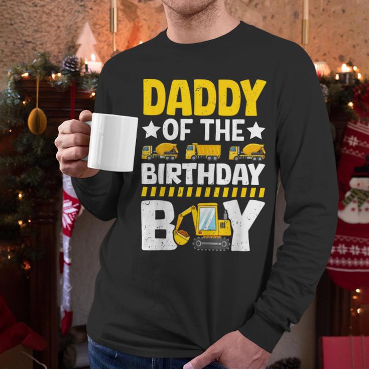 Dad Of The Birthday Boy Construction Theme Party Matching Men Long Sleeve T-Shirt