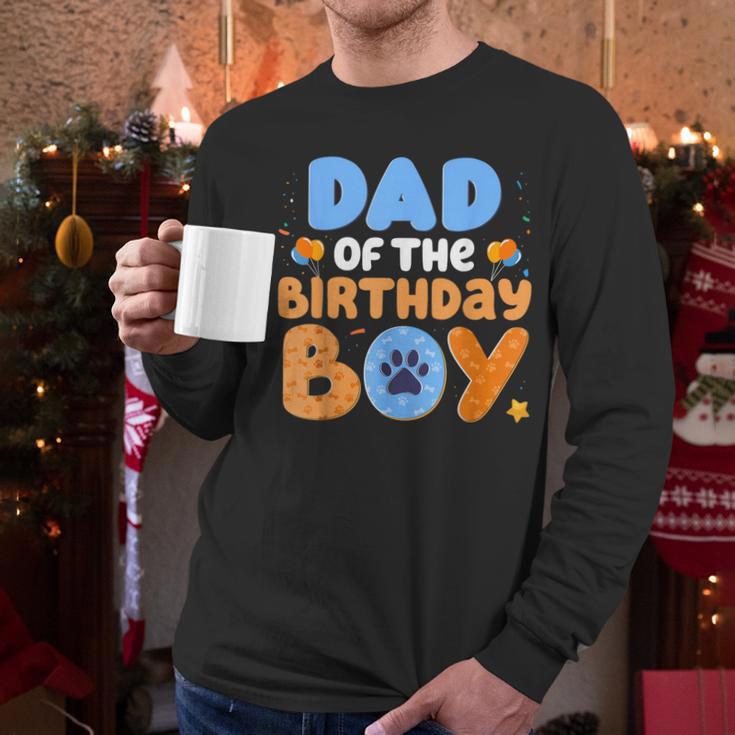 Dad Of The Birthday Boy Dog Lover Family Matching Men Long Sleeve T-Shirt Dad Of The Birthday Boy Dog Lover Family Matching Men Long Sleeve T-Shirt