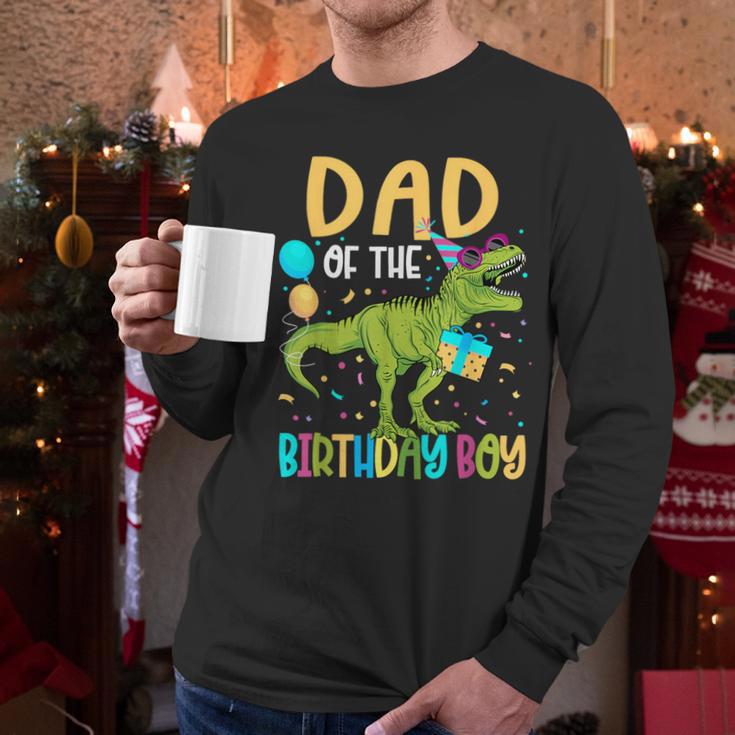 Dad Of The Birthday Boy Family Matching Dinosaur Squad Men Long Sleeve T-Shirt