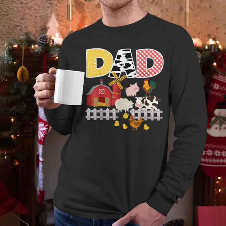 Dad Birthday Boy Farm Animal Farming Farmer Family B-Day Men Long Sleeve T-Shirt
