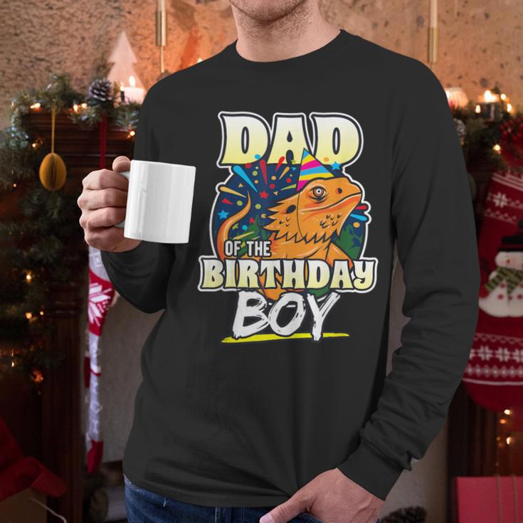 Dad Of Birthday Boy Kids Reptile Birthday Party Men Long Sleeve T-Shirt