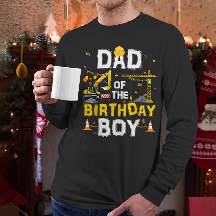 Dad Of The Birthday Boy Matching Construction Crew B-Day Men Long Sleeve T-Shirt