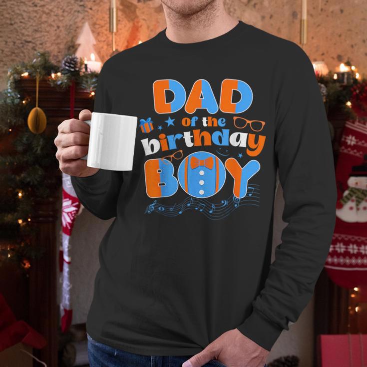 Dad Of The Birthday Boy Matching Family Blippy Men Long Sleeve T-Shirt