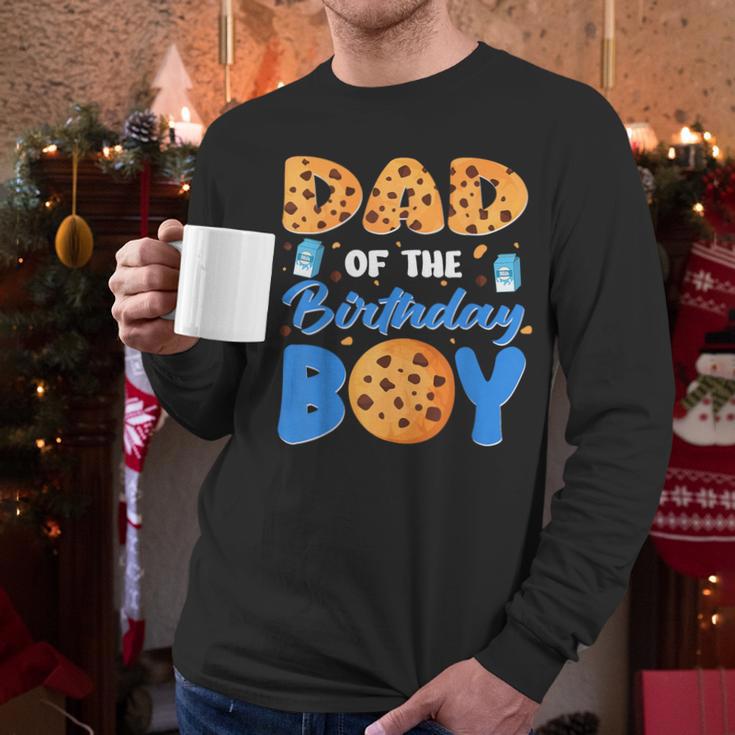 Dad Of The Birthday Boy Milk And Cookies 1 Year Old Men Long Sleeve T-Shirt