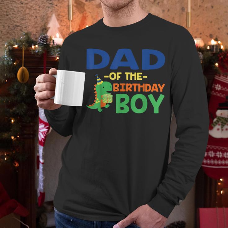 Dad Of The Birthday For Boy Saurus Rex Dinosaur Party Men Long Sleeve T-Shirt