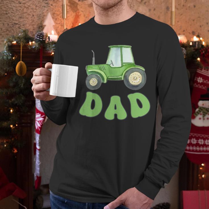 Dad Of The Birthday Boy Tractor Farm Trucks Family Party Men Long Sleeve T-Shirt