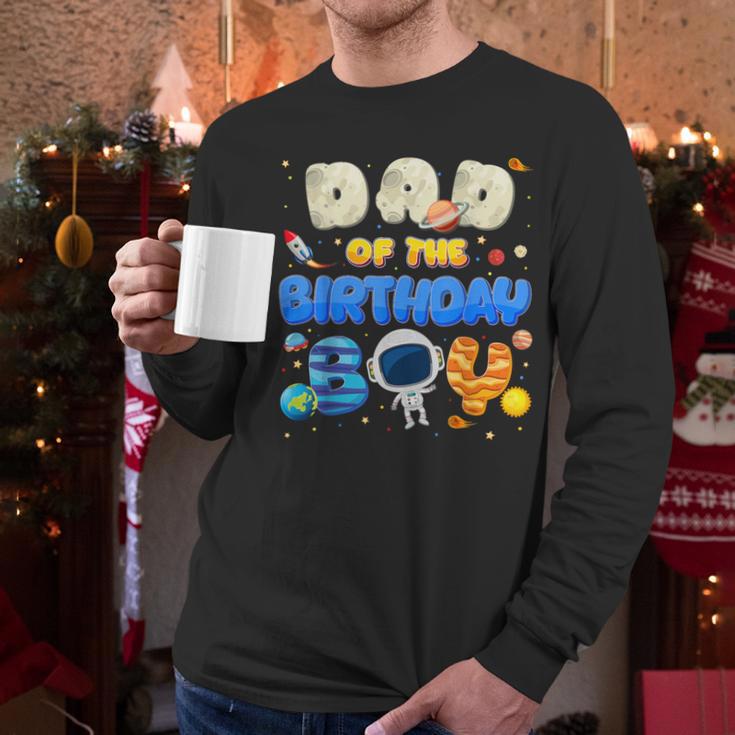 Dad Of The Birthday Boy Two The Moon Space Family Matching Men Long Sleeve T-Shirt