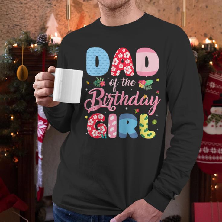 Dad Of The Birthday Girl Family Summer Beach Birthday Party Men Long Sleeve T-Shirt