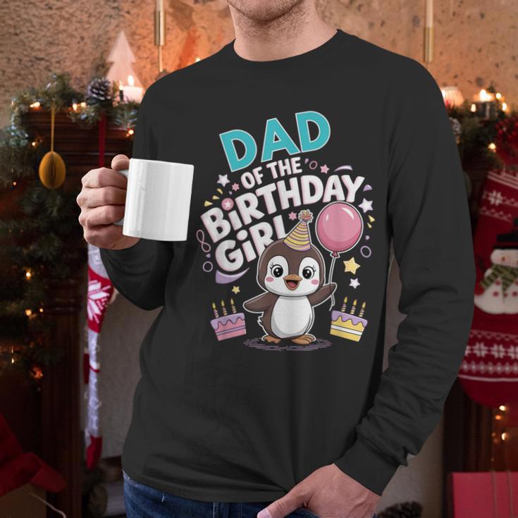 Dad Of The Birthday Girl Pesto Baby Penguin Party Men Long Sleeve T-Shirt