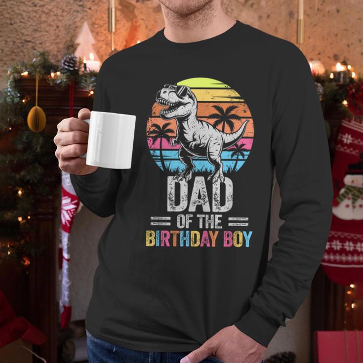 Dad Of The Birthday Party Outfit Dinosaur Daddy Men Long Sleeve T-Shirt