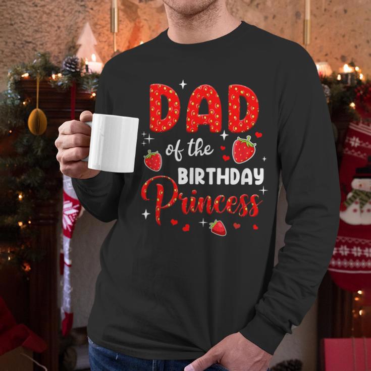 Dad Of The Birthday Princess Strawberry Theme Bday Party Men Long Sleeve T-Shirt