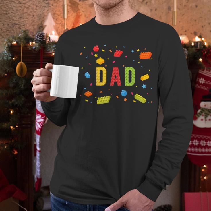 Dad Building Blocks Birthday Boy Men Long Sleeve T-Shirt