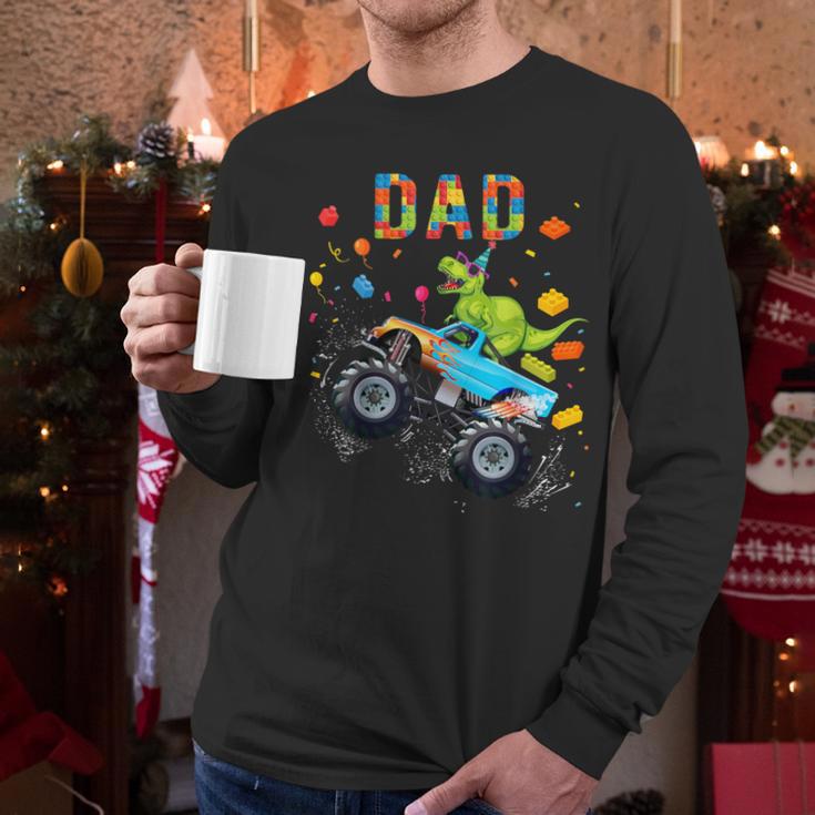 Dad Building Blocks Monster Truck Dinosaur Birthday Men Long Sleeve T-Shirt Dad Building Blocks Monster Truck Dinosaur Birthday Men Long Sleeve T-Shirt