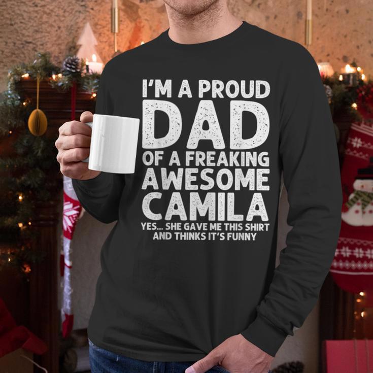 Dad Of CAMILA Father's Day Personalized Name Joke Men Long Sleeve T-Shirt