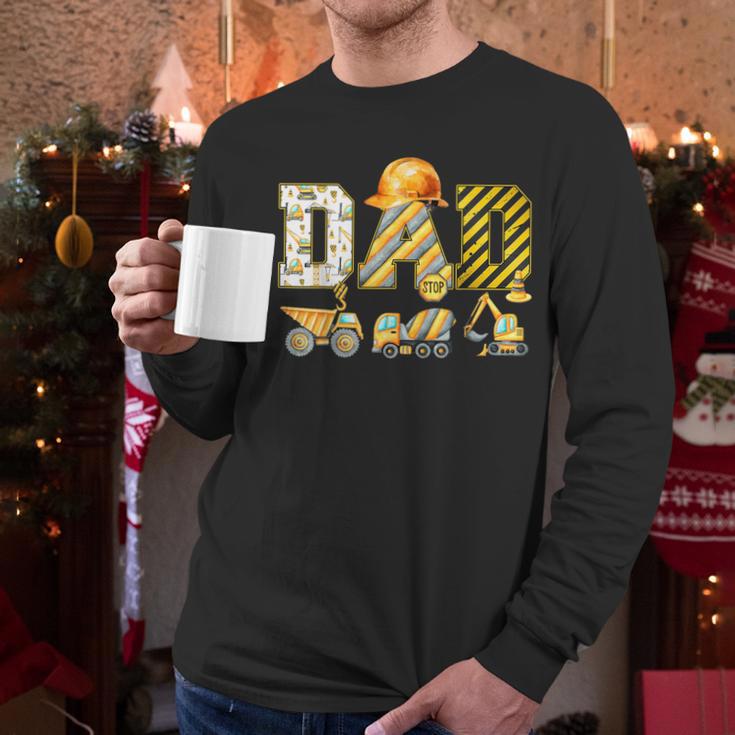 Dad Construction Excavator Kids Matching Family Party Men Long Sleeve T-Shirt