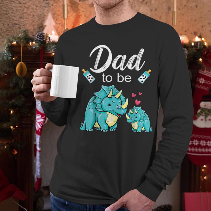Dad To Be Dinosaur Baby Shower For Boy Men Long Sleeve T-Shirt