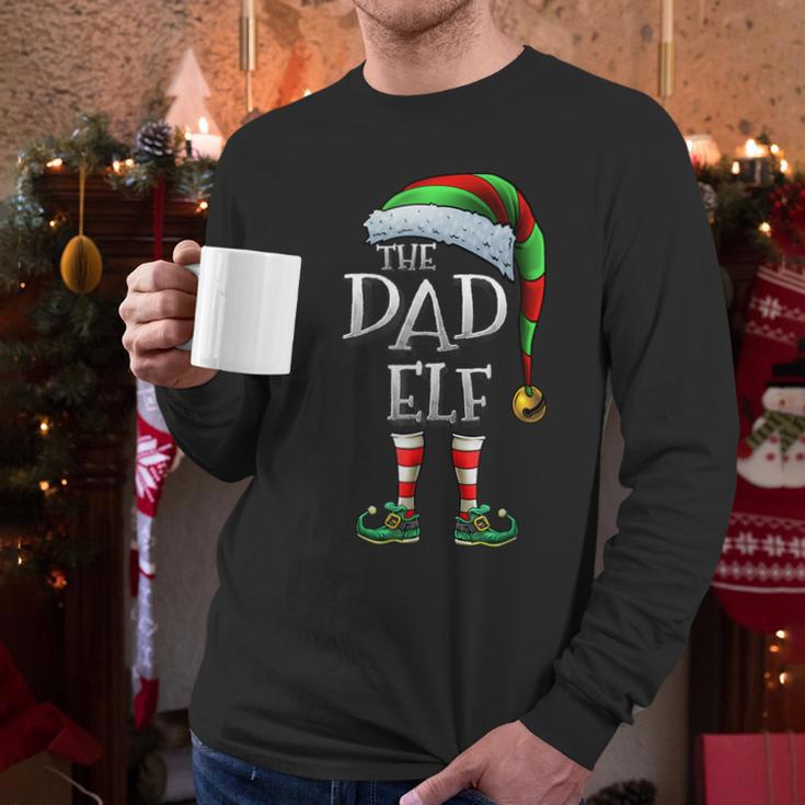 The Dad Elf Shirt Matching Family Dad Christmas Elf Men Long Sleeve T-Shirt