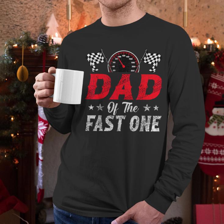 Dad Of The Fast One 1st Birthday Racing Car Family Men Long Sleeve T-Shirt