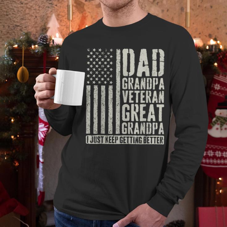 Dad Grandpa Veteran Great Grandpa Men Long Sleeve T-Shirt