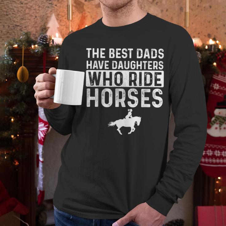 Dad Of Horse Lover Equestrian Horseback Rider Men Long Sleeve T-Shirt