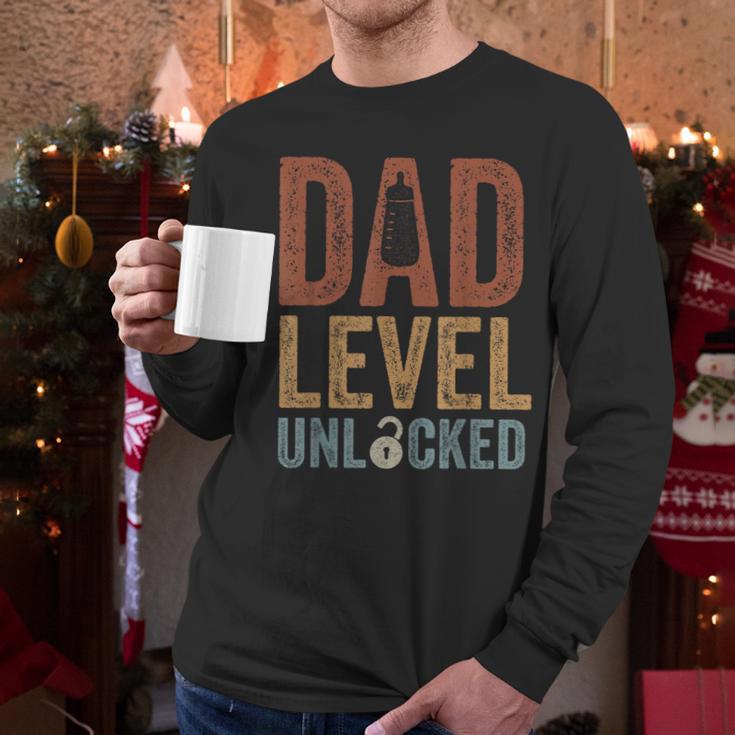 Dad Level Unlocked Father To Be New Daddy Men Long Sleeve T-Shirt