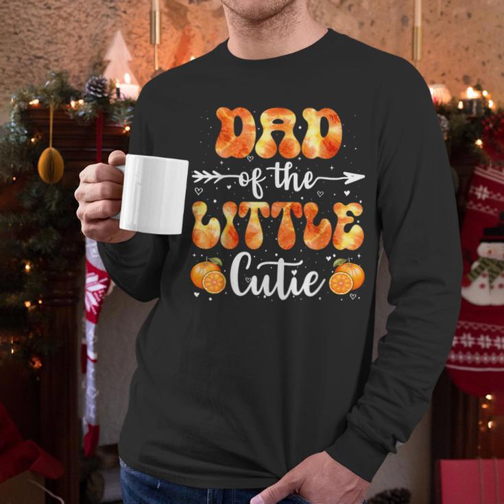 Dad Little Cutie Baby Shower Orange 1st Birthday Party Men Long Sleeve T-Shirt