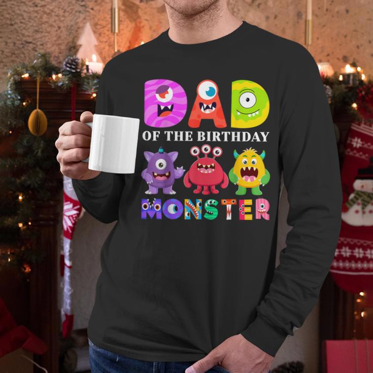 Dad Little Monster Kids 1st Birthday Party Family Monster Small Men Long Sleeve T-Shirt