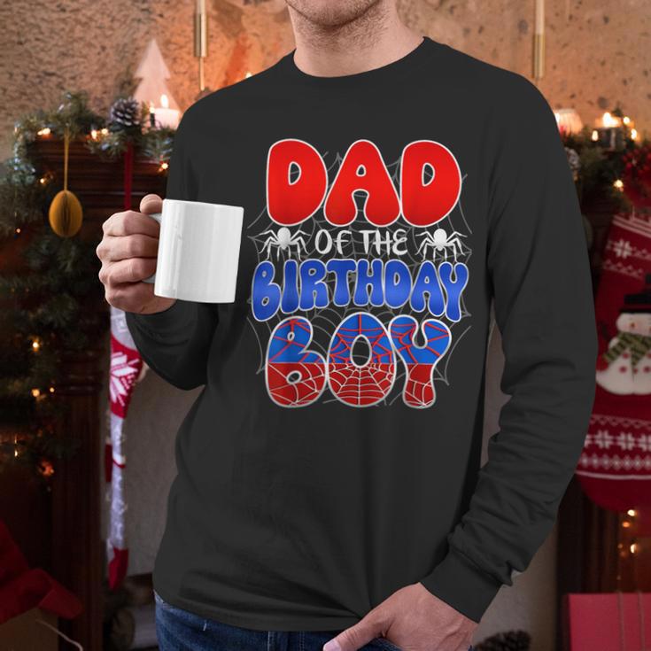 Dad And Mom Birthday Boy Spider Family Matching Men Long Sleeve T-Shirt