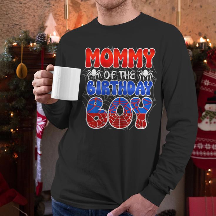 Dad And Mom Mommy Birthday Boy Spider Family Matching Men Long Sleeve T-Shirt