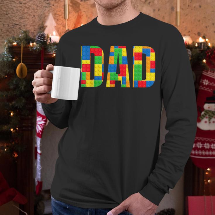 Dad Parent Brick Master Builder Building Blocks Set FamilyMen Long Sleeve T-Shirt Dad Parent Brick Master Builder Building Blocks Set FamilyMen Long Sleeve T-Shirt