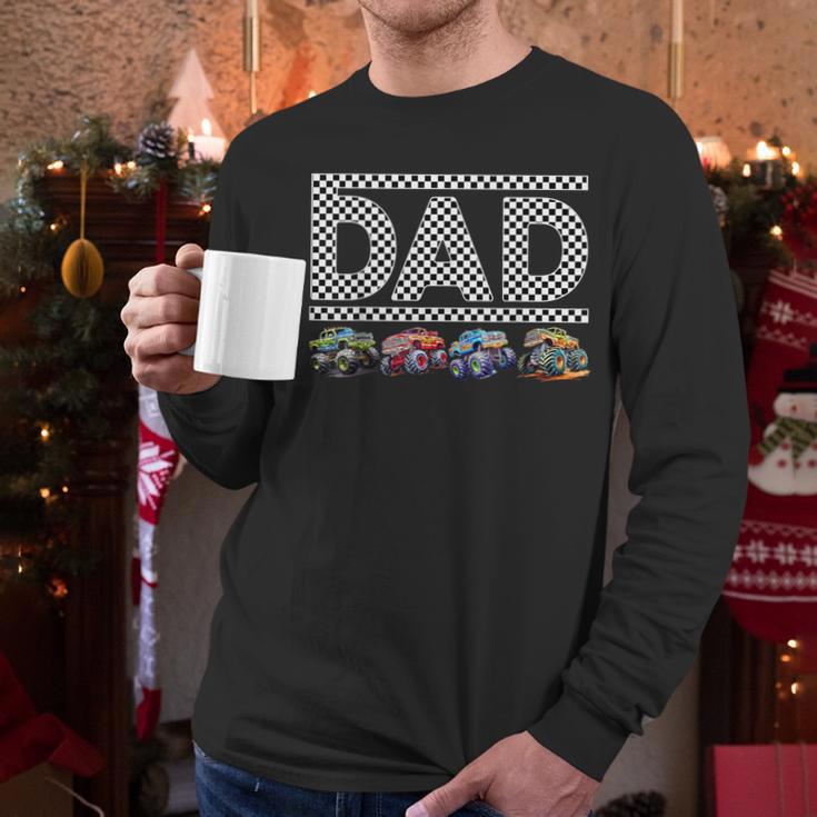 Dad Retro Monster Truck Family Crew Birthday Matching Family Men Long Sleeve T-Shirt