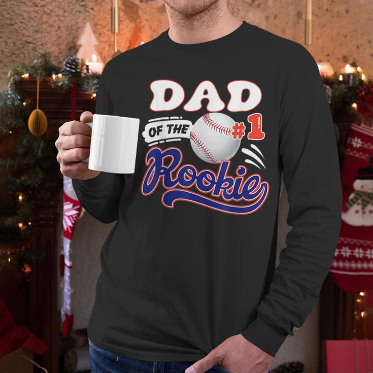 Dad Rookie Of Year 1st Birthday Baseball Theme Matching Men Long Sleeve T-Shirt