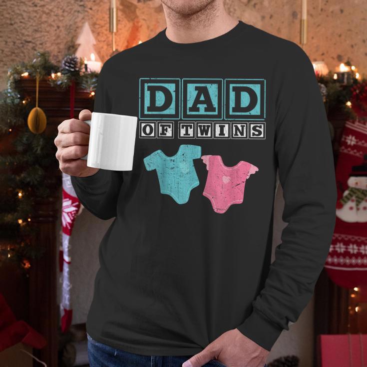Dad Of Twins Family Daddy Fathers Day Future Parents Men Long Sleeve T-Shirt