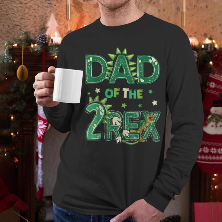 Dad Of The Two Rex Birthday Dinosaur Family Matching Men Long Sleeve T-Shirt