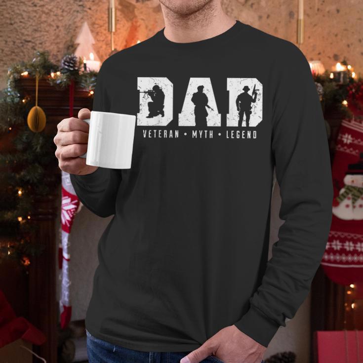 Dad Veteran Myth Legend Dad Military Father Men Long Sleeve T-Shirt