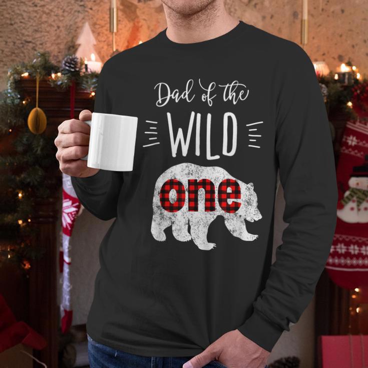 Dad Of The Wild One Shirt Bear Lumberjack 1st Birthday Tee Men Long Sleeve T-Shirt