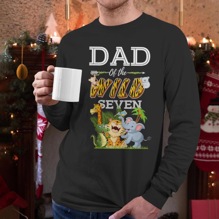 Dad Of The Wild Seven Animal Safari 7th Birthday Party Men Long Sleeve T-Shirt Dad Of The Wild Seven Animal Safari 7th Birthday Party Men Long Sleeve T-Shirt