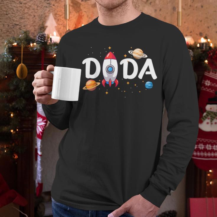 Dada Of The Birthday Boy Space Astronaut 1st Birthday Family Men Long Sleeve T-Shirt