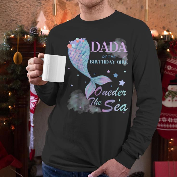 Dada Dad 1st Birthday Mermaid Oneder The Sea Family Matching Men Long Sleeve T-Shirt