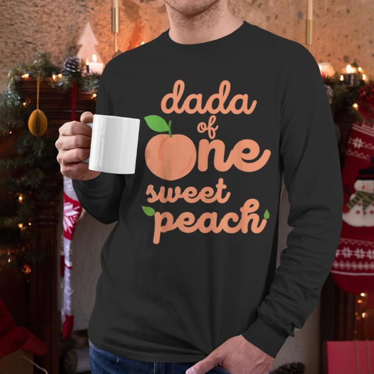 Dada Dad First Birthday One Sweet Peach Bday Family Matching Men Long Sleeve T-Shirt