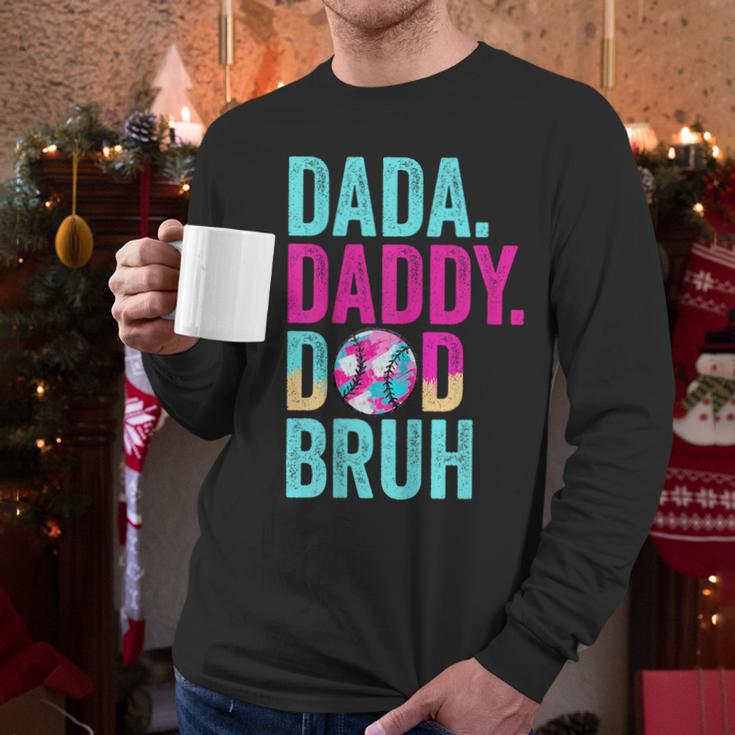 Dada Daddy Dad Bruh Baseball Drip Ice Cream Dad Bruh Men Long Sleeve T-Shirt