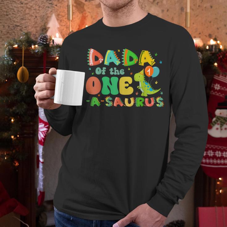 Dada Of The One-A-Saurus 1st Birthday Boy Dinosaur Family Men Long Sleeve T-Shirt